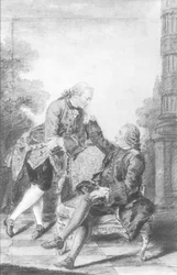 Denis Diderot (1713-84) und Melchior, Baron de Grimm (1723-1807)
